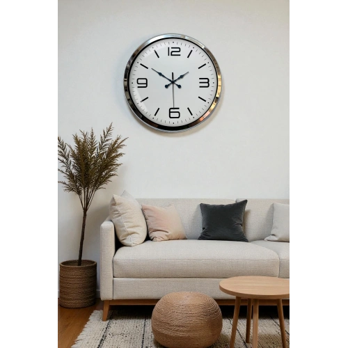 Zentime 40 Cm Chrome Elegance Wall Clock