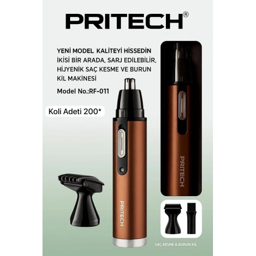 Pritech Rf-011 Kulak Burun Kıl Alma Ense Tüy Burun Şarjlı Tıraş Makinesi (5365)