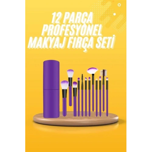 Profesyonel 12 Parça Makyaj Fırça Seti Yumuşak Kıllı