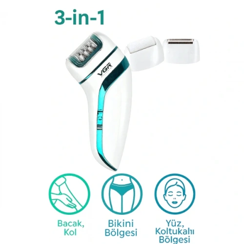 Profesyonel 3 Başlıklı Epilasyon Aleti