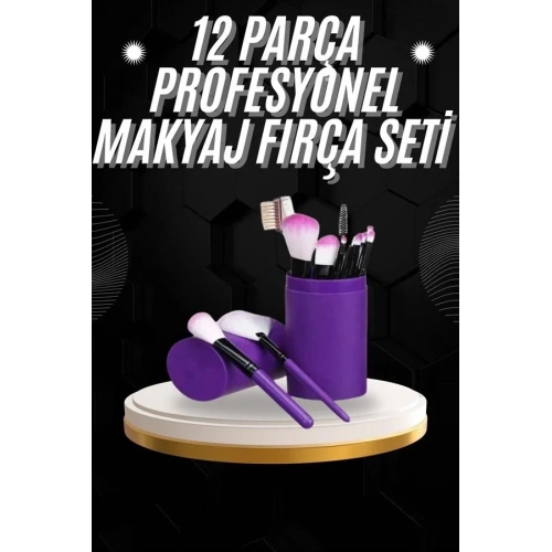 Profesyonel Yumuşak Kıllı 12 Parça Makyaj Fırça Seti