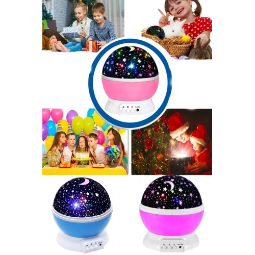 Projeksiyon Gece Lambası Pilli Ve Usb Kablolu (renkli Model)