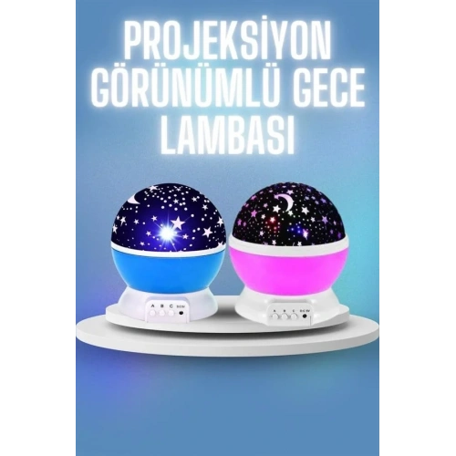 Projeksiyon Gece Lambası Pilli Ve Usb Kablolu (renkli Model)