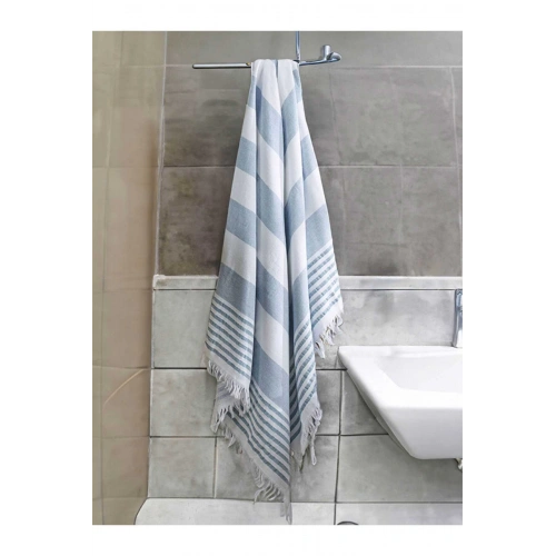 Pure Linen 90x170 cm Natural Cotton Peshtemal Towel Blue