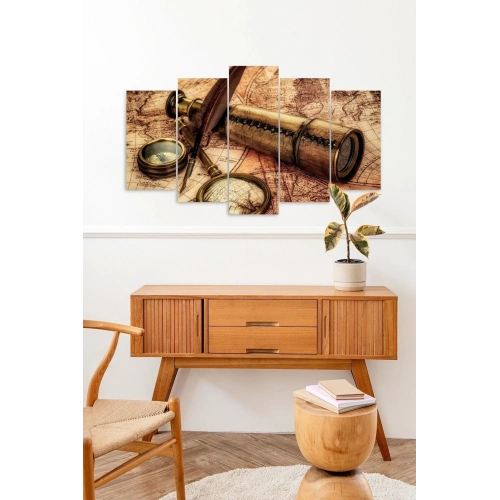 Pusula Harita 5 Parçalı Mdf Tablo 60 x 100