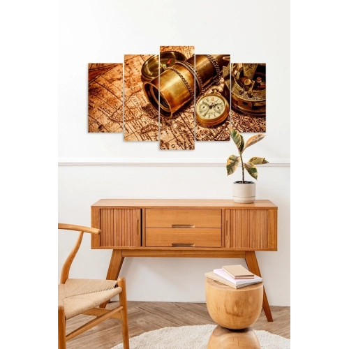 Pusula ve Harita 5 Parçalı Mdf Tablo 60 x 100