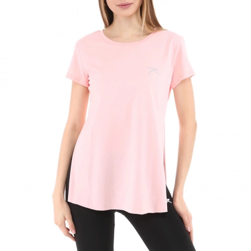 Womens 100% Cotton Bicycle Neck T-Shirt FUMUS PINK