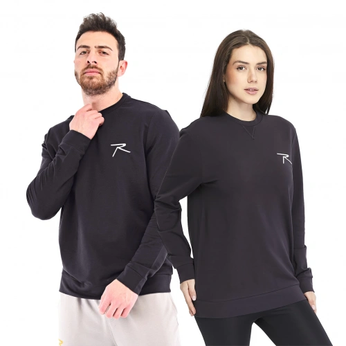Pamuklu Bisiklet Yaka Basic Sweatshirt OMNIS ANTRASİT