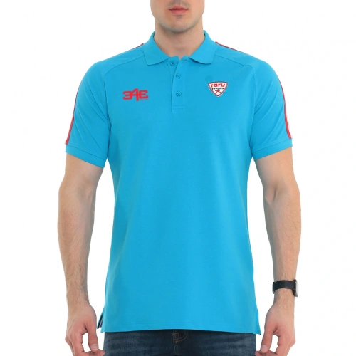 Raru S.P.Q.O.R x 343 DIGITAL %100 Pamuk Polo T-Shirt LUNIUS TURKUAZ