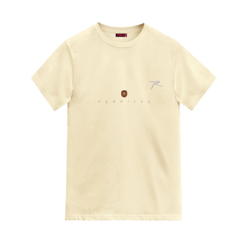 Raru x 343 DIGITAL %100 Pamuk T-Shirt AGNITIO EKRU