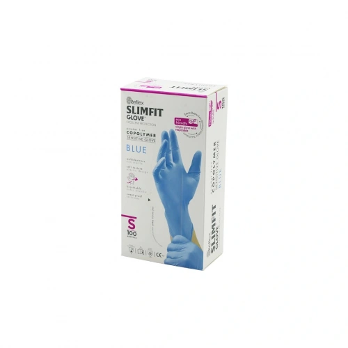 REFLEX SLİMFİT GLOVE KOD-027 S MAVİ PUDRASIZ MUAYENE ELDİVEN 100LÜ (5365)