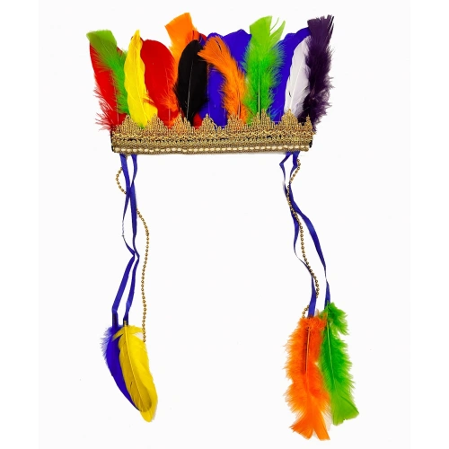 Colorful Feathered Elastic Indian Headdress