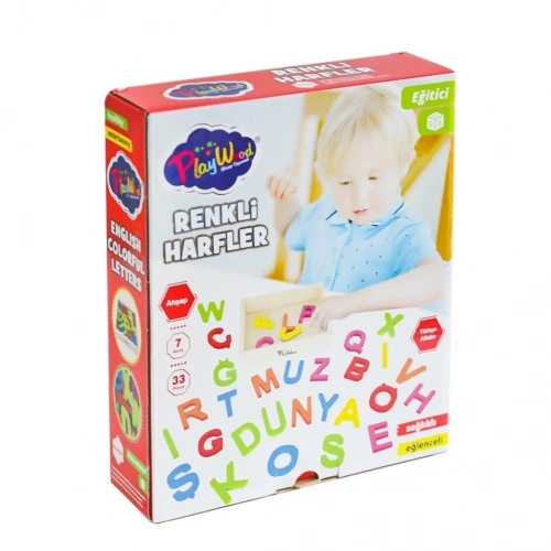 Renkli Ahşap Harf Seti 33 Parça - Eğlenceli Öğrenme