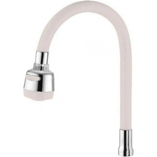 Renkli Silikonlu Oynar Başlıklı 2 Fonksiyonlu Spiral Musluk Başlığı - Beyaz (5365)