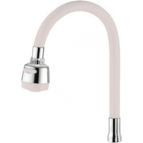 Renkli Silikonlu Oynar Başlıklı 2 Fonksiyonlu Spiral Musluk Başlığı - Beyaz (5365)