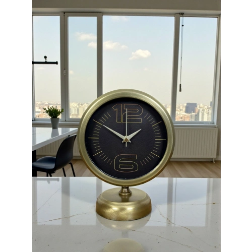 Retro Modern Tasarım 25 x 20 Cm Metal Masa Saati