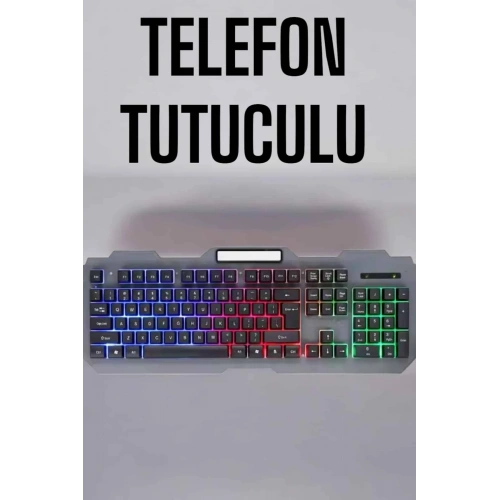 Rgb Işıklı Q Klavye Ve Kablolu Mouse Seti 2li