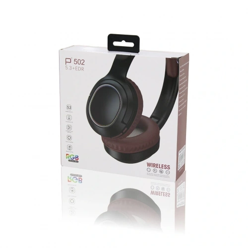 RGB RENKLİ IŞIKLI ŞARJLI BLUETOOTH KULAK ÜSTÜ KABLOSUZ KULAKLIK PL-2372 (5365)