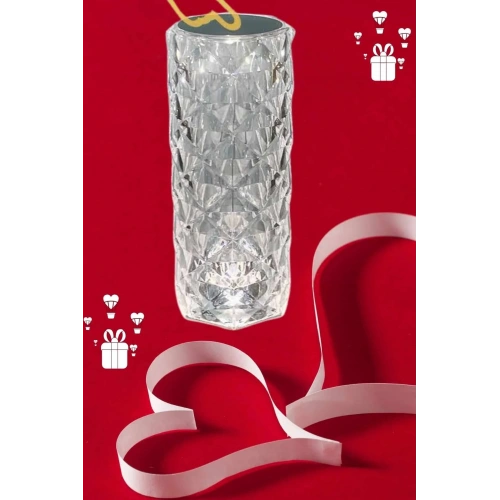 Romantik 3d Kristal Lamba Usb Şarjlı 16 Renkli