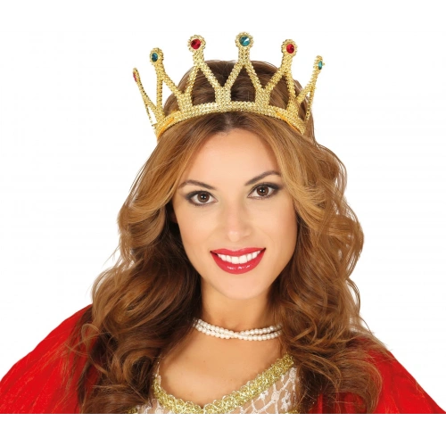 Rönesans Kostümlü Kraliyet Ortaçağ Altın Gold Kraliçe Prenses Tacı (5365)