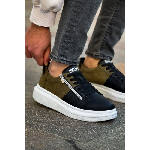 RS601 - Lüx Süet Erkek Ayakkabı SIYAH / HAKI