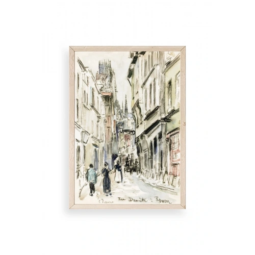Rue Damitte Ahşap Çerçeveli Tablo 30 x 42