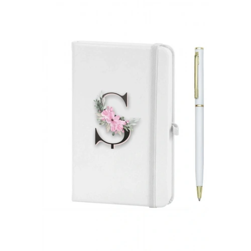 Ş Harfi Çiçek Desen Baskılı Defter