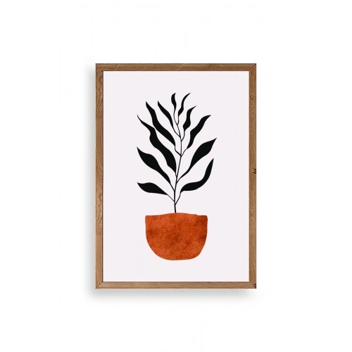 Saksı Ahşap Çerçeveli Tablo 30 x 42