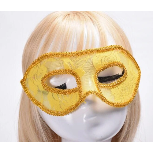 Yellow Lace Tulle Party Mask