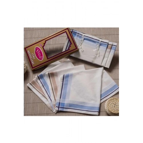 Yellow Boxed 46x46 cm 12 Pieces Fabric Handkerchief-GSK 03