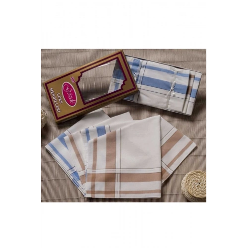 Sarı Kutulu 46x46 cm 12 Adet Kumaş Mendil-GSK 07