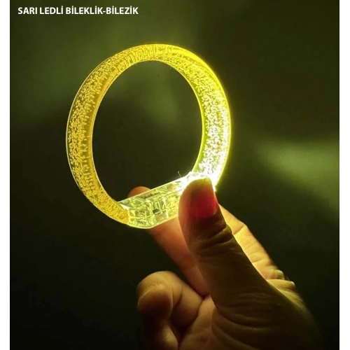 Yellow LED Lighted Printed Battery Operated Bracelet