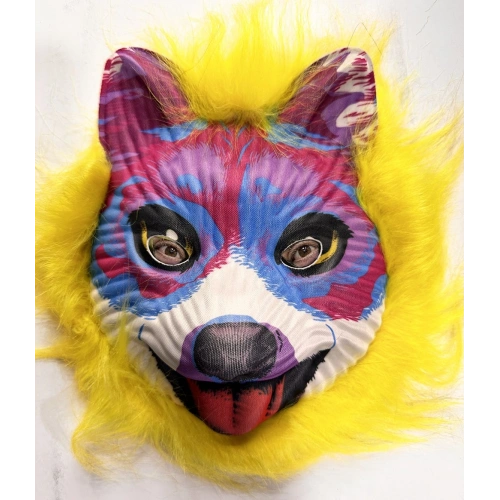 Cute Dog Mask with Yellow Hair Mega Plush 35 No (5365)