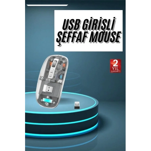Şarjlı Bluetooth Kablosuz Mouse 2.4ghz Modlu Sessiz