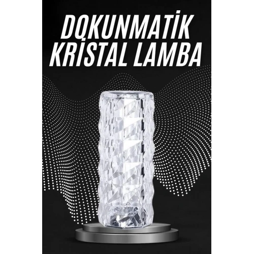 Şarjlı Dokunmatik Kristal Masa Lambası Usb Uyumlu