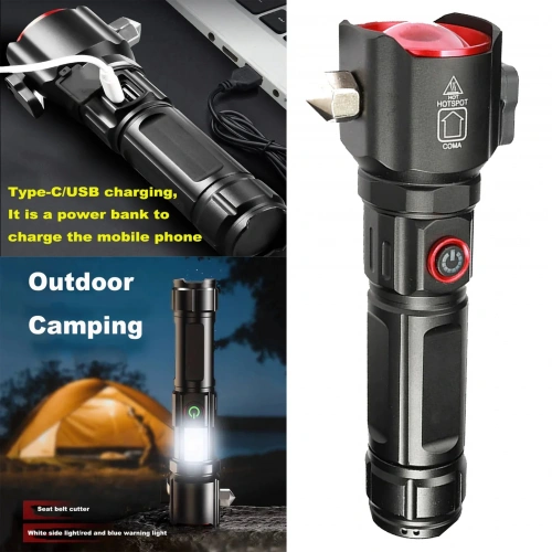 Rechargeable Flashlight High Power LED Light USB Charged ESCAPE RESCUE (5365)