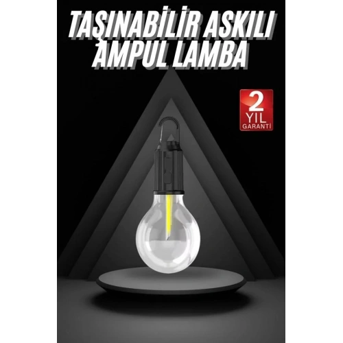 Şarjlı Ledli Kamp Lambası 3 Mod Taşınabilir Ampul
