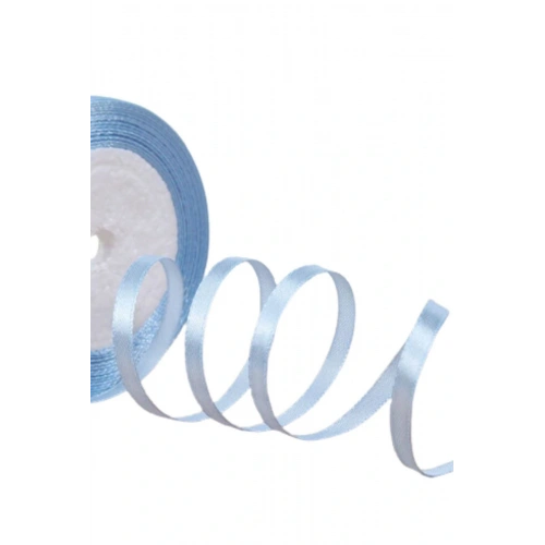 Saten Kurdele 1 cm 10 Metre Bebe Mavisi