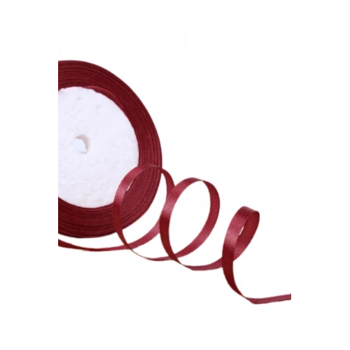 Saten Kurdele 3 cm 10 Metre Bordo