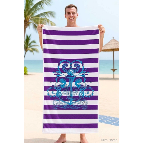 SeaDream Tropikal Desenli Plaj Havlusu 70X140 Cm Çapa