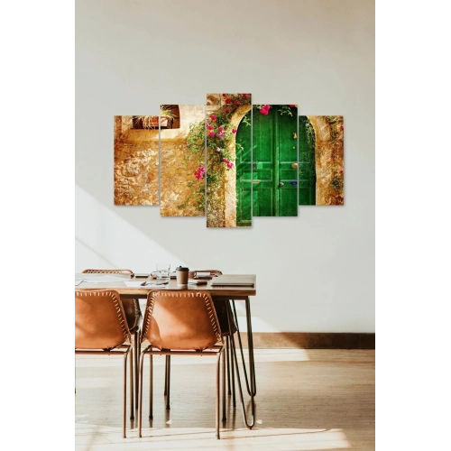 Şehir Ev Manzara 5 Parçalı Mdf Tablo 60 x 100