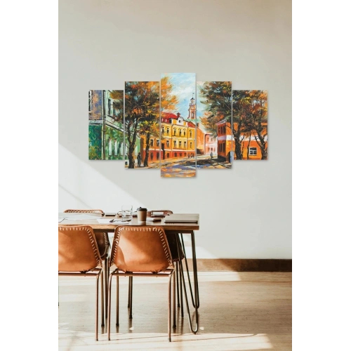 Şehir Manzara 5 Parçalı Mdf Tablo 60 x 100