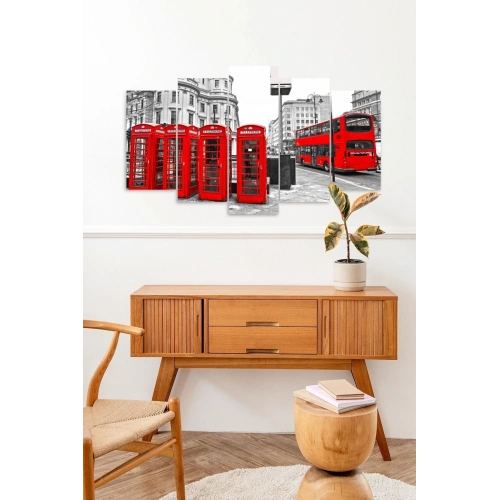 Şehir Manzarası 5 Parçalı Mdf Tablo 60 x 100