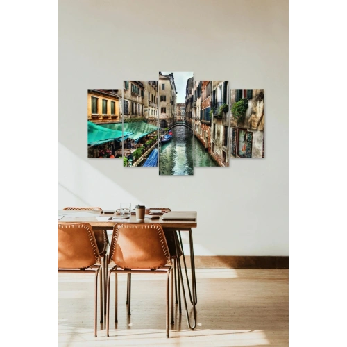 Şehir Manzarası 5 Parçalı Mdf Tablo 60 x 100