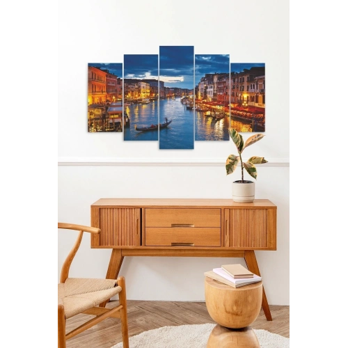 Şehir Manzarası 5 Parçalı Mdf Tablo 60 x 100