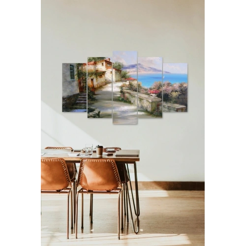 Şehir ve Deniz 5 Parçalı Mdf Tablo 60 x 100