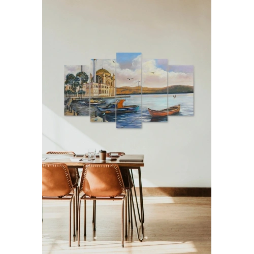 Şehir ve Deniz 5 Parçalı Mdf Tablo 60 x 100