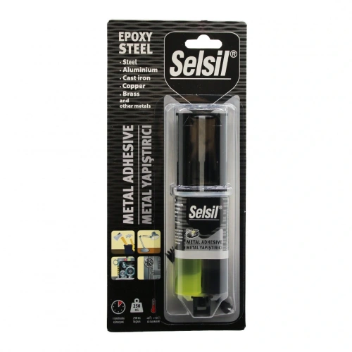 SELSİL EPOXY STEEL METAL ŞIRINGA EPOKSİ YAPIŞTIRICI 28GR. METAL - ÇELİK - ALÜMİNYUM - AHŞAP - PLASTİK (5365)