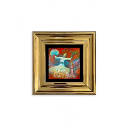 Semazen Çerçeveli Taş Tablo 20 cm