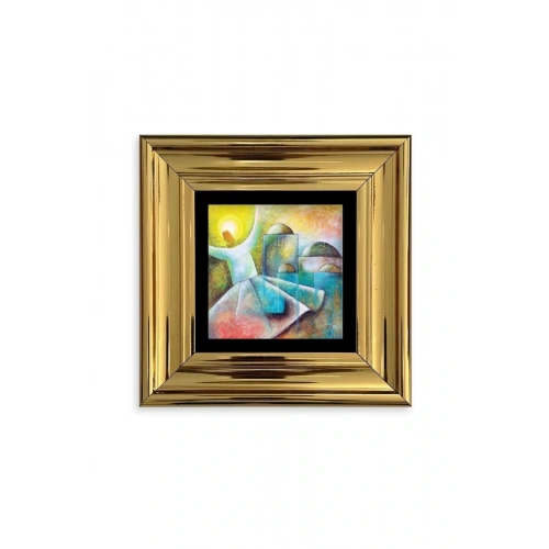 Semazen Mevlevi Çerçeveli Taş Tablo 20 cm